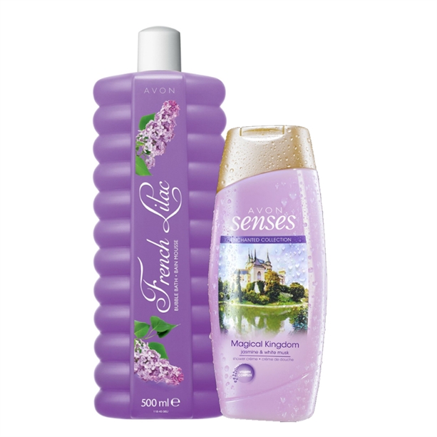 Set Gel de dus Senses Magical Kingdom 250 ml si Spumant de baie cu liliac 500 ml - Catalog Avon
