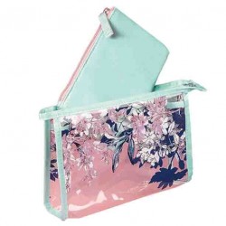 OS - Set de 2 genti cosmetice cu model floral