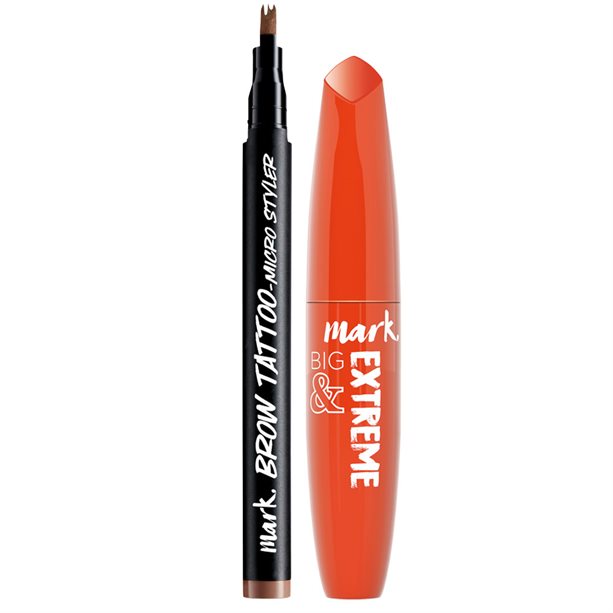Catalog Avon - Set Marker tatuaj semipermanent sprancene si Mascara Big & Extreme Set Marker tatuaj semipermanent sprancene si Mascara Big & Extreme - Catalog Avon