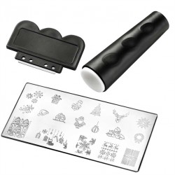 Set Carton cu decoratiuni Craciun si Kit pentru modele pe unghii