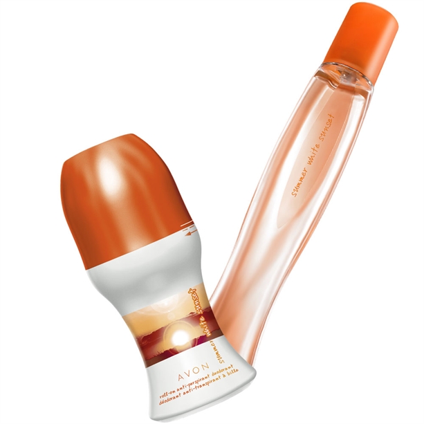 Set Apa de toaleta si Deodorant cu bila Summer White Sunset - Catalog Avon