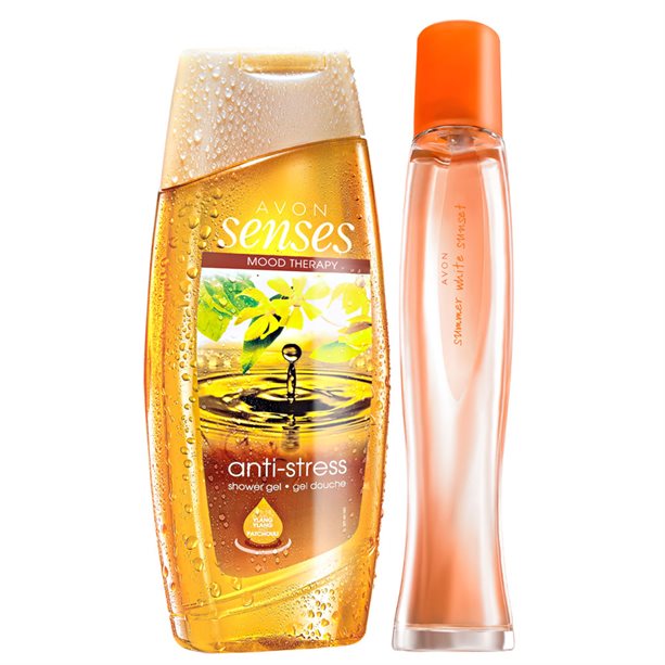Catalog Avon - Set atingere exotica - Summer White Sunset si Senses Anti-stress Set atingere exotica - Summer White Sunset si Senses Anti-stress - Catalog Avon
