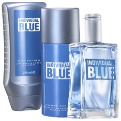 Set Apa de toaleta, Gel de dus pentru par si corp si Deodorant Individual Blue