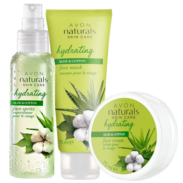 Catalog Avon - Set 3 produse Naturals cu aloe si bumbac Set 3 produse Naturals cu aloe si bumbac - Catalog Avon