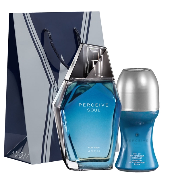 Set Apa de toaleta si Deodorant cu bila Perceive Soul pentru El - Punga cadou - Catalog Avon