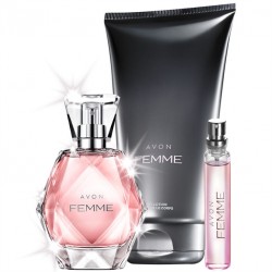 Set Apa de parfum, Mini-apa de parfum - 10 ml si Lotiune de corp Avon Femme