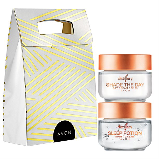 Catalog Avon - Set Crema de zi Shade the Day SPF25 si Crema de noapte Sleep Potion Distillery Set Crema de zi Shade the Day SPF25 si Crema de noapte Sleep Potion Distillery - Catalog Avon