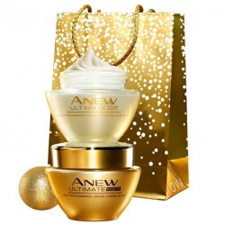 Set Crema de zi si noapte Anew Ultimate Multi-Performance si Punga cadou Avon - auriu