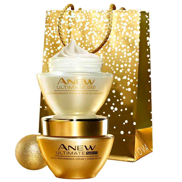 Catalog Avon - Set Crema de zi si noapte Anew Ultimate Multi-Performance si Punga cadou Avon - auriu Set Crema de zi si noapte Anew Ultimate Multi-Performance si Punga cadou Avon - auriu - Catalog Avon