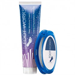 Set Crema hidratanta pentru picioare cu glicerina si unt de cacao si Pila pentru calcaie Footworks