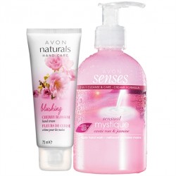 Set Crema de maini Naturals cu flori de cires si Sapun lichid Senses Mystique