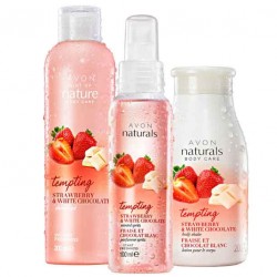 OS - Set 3 produse Naturals cu ciocolata alba si capsuni