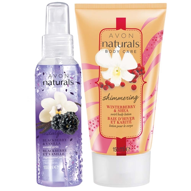 Set Lotiune de corp Winterberry & Shea si Spray de corp parfumat cu mure si vanilie Naturals - Catalog Avon