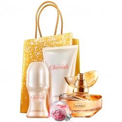 Set 3 produse Avon Cherish si Punga cadou Avon - auriu