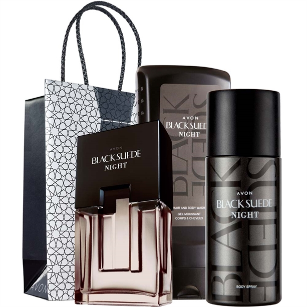 Catalog Avon - Set 3 produse Black Suede Night si Punga cadou Avon pentru EL Set 3 produse Black Suede Night si Punga cadou Avon pentru EL - Catalog Avon
