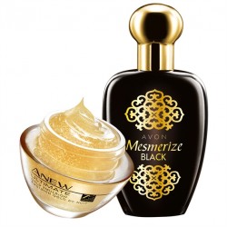 Set Apa de toaleta Mesmerize Black pentru Ea si Tratament de noapte Anew Ultimate 7S Gold Emulsion 