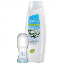 Set Crema de dus Senses Heaven Harmony si Deodorant cu bila On Duty Woman Minerals