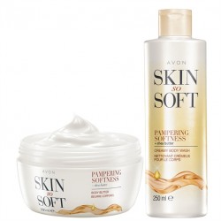 Set Gel de dus si Crema de corp Skin So Soft cu unt de shea Pampering Softness