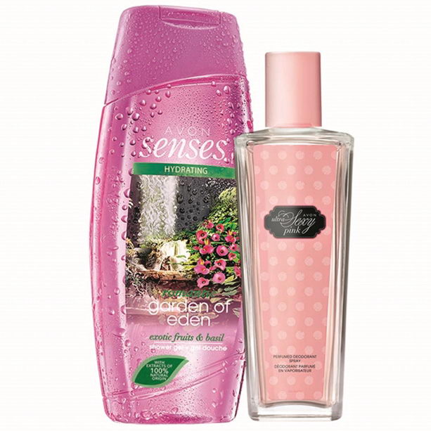 Set Spray parfumat Ultra Sexy Pink si Gel de dus Garden of Eden - Catalog Avon