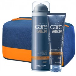 Set Spuma de ras, Balsam dupa ras Avon Care Men Essentials si Geanta cosmetice