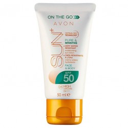 OS - Avon Sun Lotiune hidratanta de plaja pentru piele sensibila SPF50 - 50 ml in ambalaj 2017